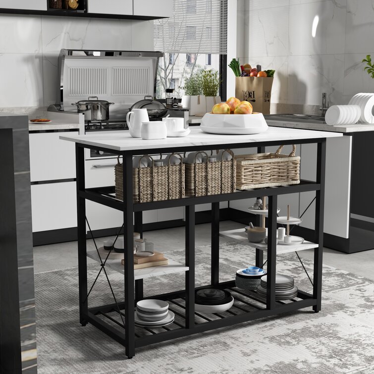 Wayfair kitchen island 2025 with wine rack